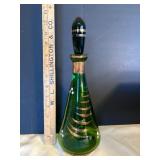 Green Glass Decanter With Stopper