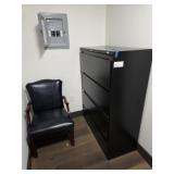 FOUR DRAWER FILING CABINET, W/ CHAIR
