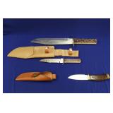 GROUP OF (3) KNIVES; (1) FIXED BLADE, BUCK, MDL