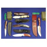 GROUP OF (7) KNIVES, (2) SWISS ARMY KNIVES, DUCKS