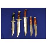 GROUP OF (5) FIXED BLADES, AMERICAN MINT; (2)