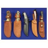 GROUP OF (5) FIXED BLADES, DUCKS UNLIMITED; (3)