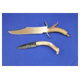 GROUP OF (3) VARIOUS KNIVES, (1) ANTIQUE REPLICA