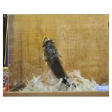 TAXIDERMY LARGE MOUTH BASS, BREACHING THE WATER,