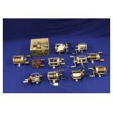 ANTIQUE FISHING REELS, (12) BAITCASTER