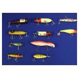 VARIOUS FISHING LURES, POPPER, BUZZ, DIVE, 10