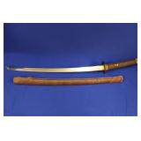 SWORD, KATANA, 25 1/2", LEATHER AND WOOD
