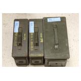 AMMO BOXES, (2) 200 CARTRIDGES, CONTAINER; (1)