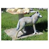 LAWN ORNAMENT, METAL LIFE SIZE WOLF, 34" X 42"