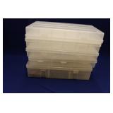 FISHING TACKEL, (5) CLEAR PLASTIC, 14" X 9"