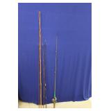 FISHING POLE; (1) CANE; (1) SHAKESPEAR WITH REEL