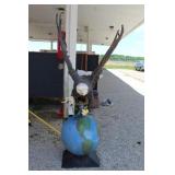 LAWN ORNAMENT, METAL BALD EAGLE 75" X 35"