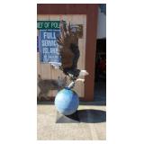 LAWN ORNAMENT, METAL BALD EAGLE 75" X 35"