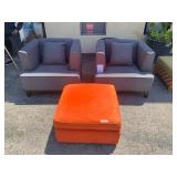 Occasional Chairs W/Suede Ottoman