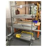 Uline Rack W/ Wheels  & Aluminum Poles