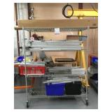 Uline Rack W/ Wheels  & Aluminum Poles