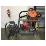 Shop Vacuums W/Cart & Misc. Items