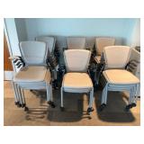 Rolling Stackable Padded Chairs