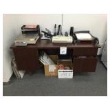 Desk w/ Scale and Office Supplies