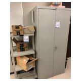 3-Shelf Cart and Cabinet with Contents