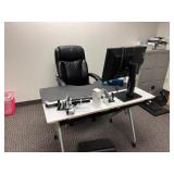 Desks, Chairs, Couch, Mini Fridge, & More