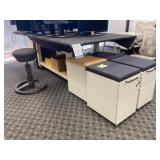 Work Table w/ Filing Cabinets & Stool