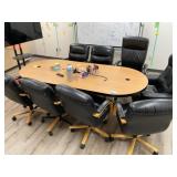 Conference Table and Rolling Chairs