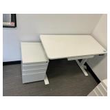 Height Adjustable Desk & File Cabinet