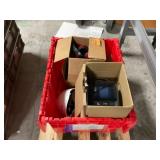 Plastic Bin with Contents