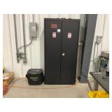 Black Storage Cabinet w/Contents