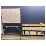 Whiteboard and Bookcase