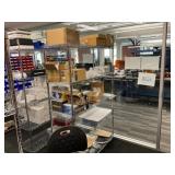 Wire shelving W/Misc. contents