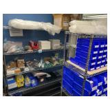 Wire shelving W/ Misc. contents