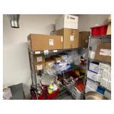 Wire Shelving Unit with Contents