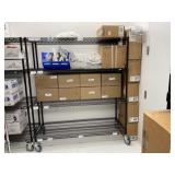 Rolling shelf with contents