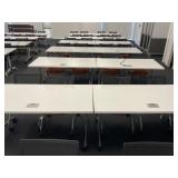(18) Training Room Rolling Tables and Orange Rolli