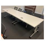 (7) Training Room Rolling Tables and  Rolling Chai