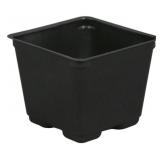 Gro Pro Square Plastic Black Pot 4", case of 880