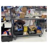 Metal Cart with Contents