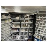 Black Storage Cabinet with Parts bins & Contents