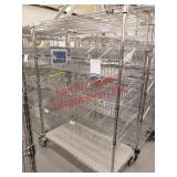 Metal Adjustable Rolling Shelves with Dividers