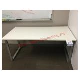 White Desk with Grey Metal Legs