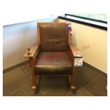 Brown Wood Rocking Chair