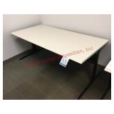 White Table with Black Metal Legs