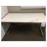 White Desk with Grey Metal Legs