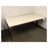 White Table with Black Metal Legs