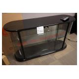 Four Pieces of Blue and Grey Artwork with Oval TV