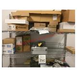 Metal Shelving Rack with Contents