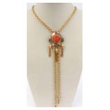 14K REPURPOSED VICTORIAN SLIDE ON 51" ROPE CHAIN
