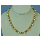 TIFFANY & CO. 18K GOLD & PEARL NECKLACE TIFFANY & CO. 18K GOLD & PEARL NECKLACE